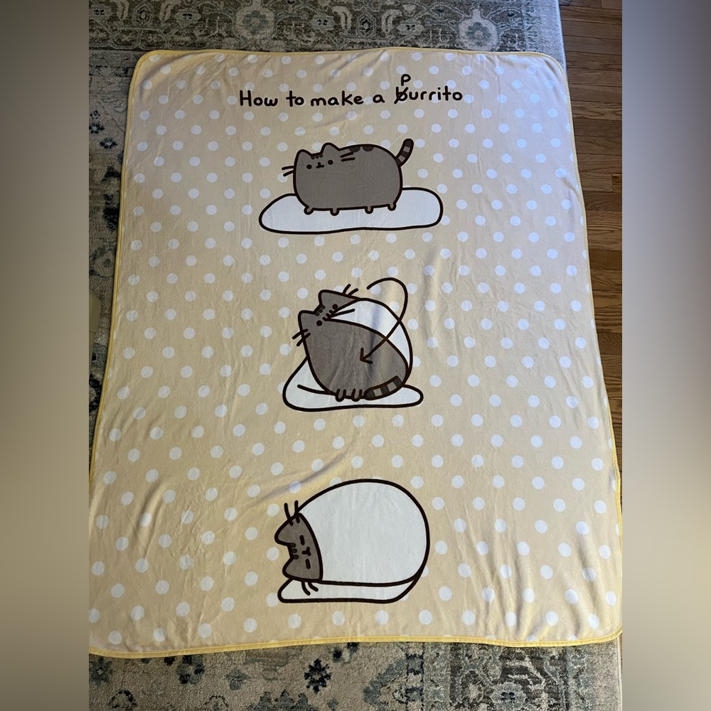 NWOT Pusheen How to Make a Purrito Plush Throw Blanket